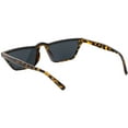 thumbnail image 4 of Retro Slim Rectangle Cat Eye Sunglasses Slim Arms Neutral Colored Lens 52mm (Black Tortoise / Smoke), 4 of 4