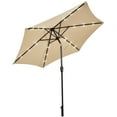 thumbnail image 2 of Costway Parasol de Marché pour Patio 9 Pieds à DEL Solaires, Inclinaison Réglable, Manivelle, Beige, 2 of 9
