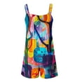 thumbnail image 4 of Lovskoo 2024 Women's Summer Casual Sleeveless Floral Printed Rompers Loose Spaghetti Strap Shorts Overalls Jumpsuit with Pockets Multicolor XL, 4 of 5