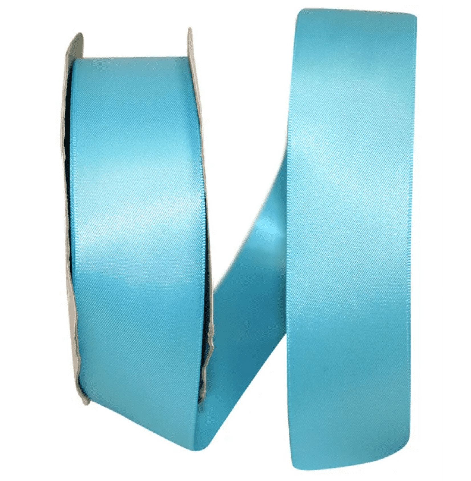 JAM Paper Satin Double Face Turquoise Polyester Ribbon, 1800" x 1.5"