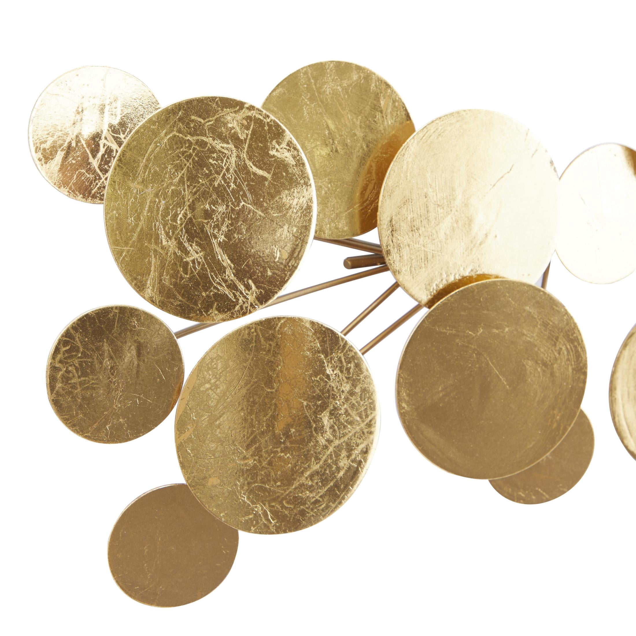 CosmoLiving by Cosmopolitan Gold Metal Bubble Cluster Foiled Abstract Wall Decor