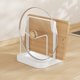 thumbnail image 4 of Fiudx Ofertas relámpago del día Estante vertical para tapas de ollas de cocina, estante para tablas de cortar de mesa, estante multifuncional para almacenar utensilios de cocina con bandeja escurrido, 4 of 6