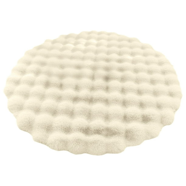 Sofás para la Sala de Estar Estilo Crema Alfombra Circular Sofá Alfombra Circular Sala de Estar Mesa de Café Terciopelo 23.62x23.62 Pulgadas Mesas de la Sala de Estar