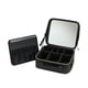 thumbnail image 3 of Caja organizadora de maquillaje Yinane cosméticos de cuero PU con espejo Negro, 3 of 8