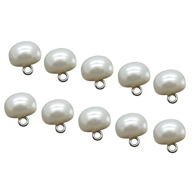 ColoMX 200 botones de ABS, forma de seta, con forma de cúpula, para coser, globo ocular, bola de animales, ojos de juguete, accesorios de bricolaje (16L = 10,0 MM, blanco)