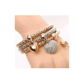 thumbnail image 2 of 3 Piezas Pulsera Mujer Heart Charm Promoción Set dorado, 2 of 3