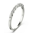 thumbnail image 2 of 0.28ct Marquise Shape Diamond Moissanite Wedding Band 18K White Gold Over Silver, 2 of 4