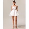 thumbnail image 2 of Vestido Tsukko con flores blancas, encaje y tirantes finos para mujer, 2 of 5