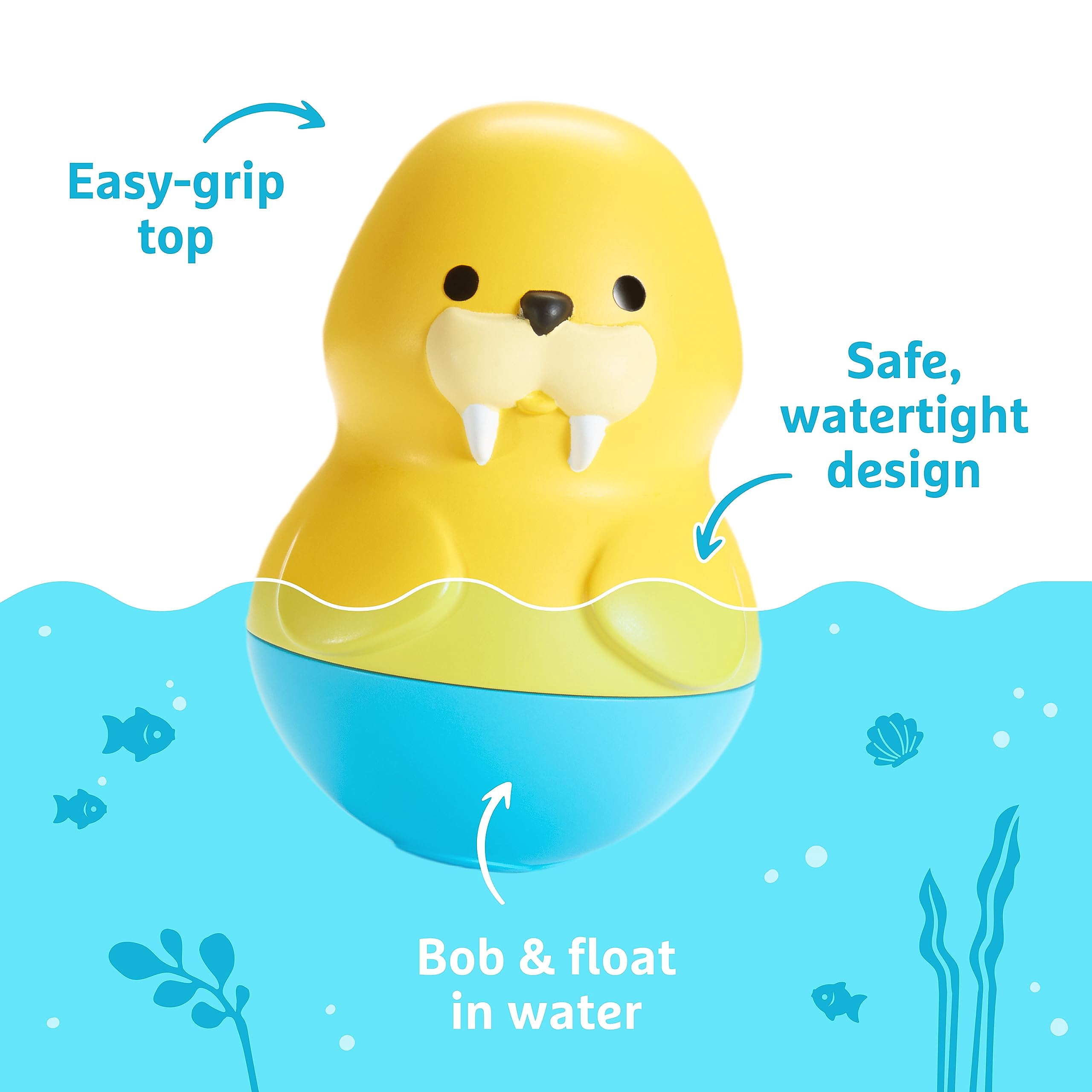 Munchkin Bath Bobbers Mold Free Baby and Toddler Bath Toy, 6+ Months, Dolphin/Walrus/Octopus