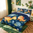 thumbnail image 3 of meiyoeat Navy Watercolor Cute Dinosaur Bedding, Kawaii Animal Duvet Cover Full, Blue, Blue Reversible, 3 Pieces, 1 Duvet Cover and 2 Pillowcases, 3 of 6