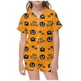 thumbnail image 1 of TZEWGL Night Shirt For Kid Sleepwear Leisure Printed Button Collar Short Sleeved Top And Shorts 2Pcs Set Homewear For Kids size 7-8T, 1 of 3