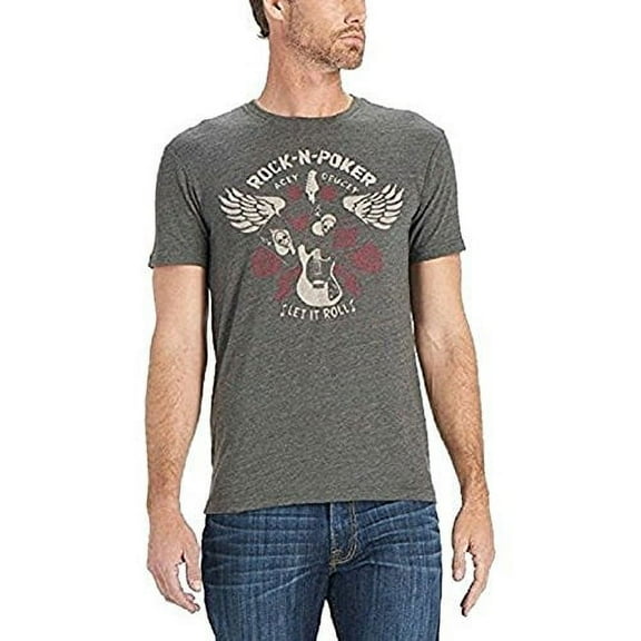 Lucky Brand Men's 'Rock n Poker' Crewneck T-Shirt, Grey, L