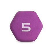 CAP Barbell 5lb Neoprene Dipped Dumbbell, Purple, Single