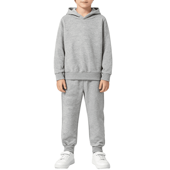 CYRBOKO Boys' Outfit Sets, Long Sleeve Elastic Waist Holiday Casual Sweatshirts with Pants Gray Size 7-8 T