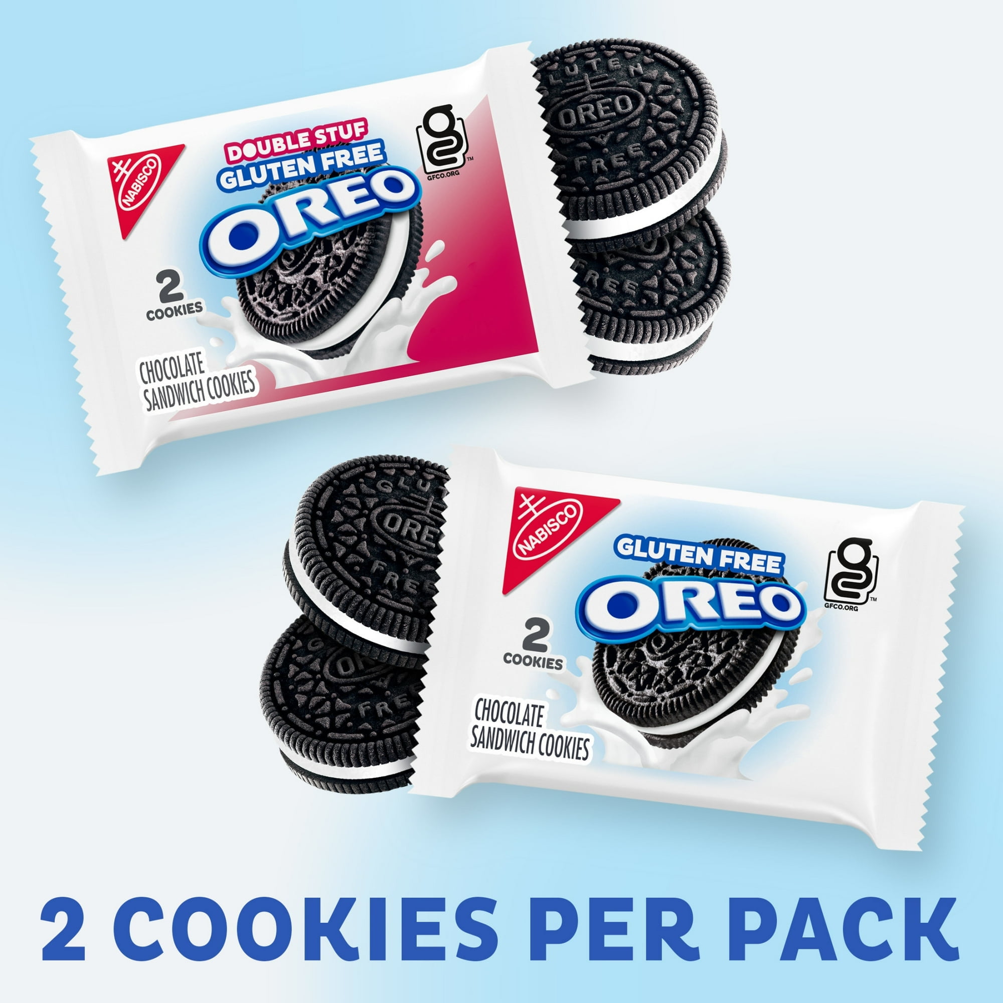 ( 2 Box ) OREO Gluten Free Original & Double Stuf Chocolate Sandwich Cookies Variety Pack, 20 Snack Packs