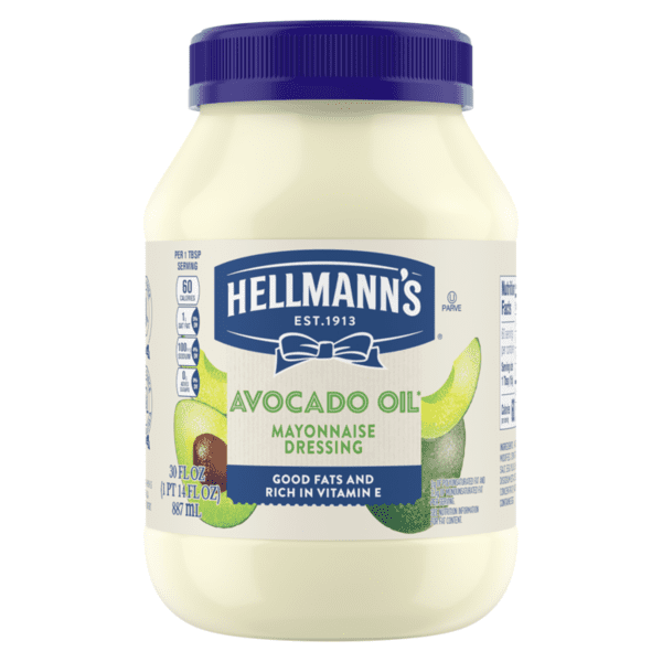 Hellmann's Mayonnaise Dressing Avocado Oil with pen