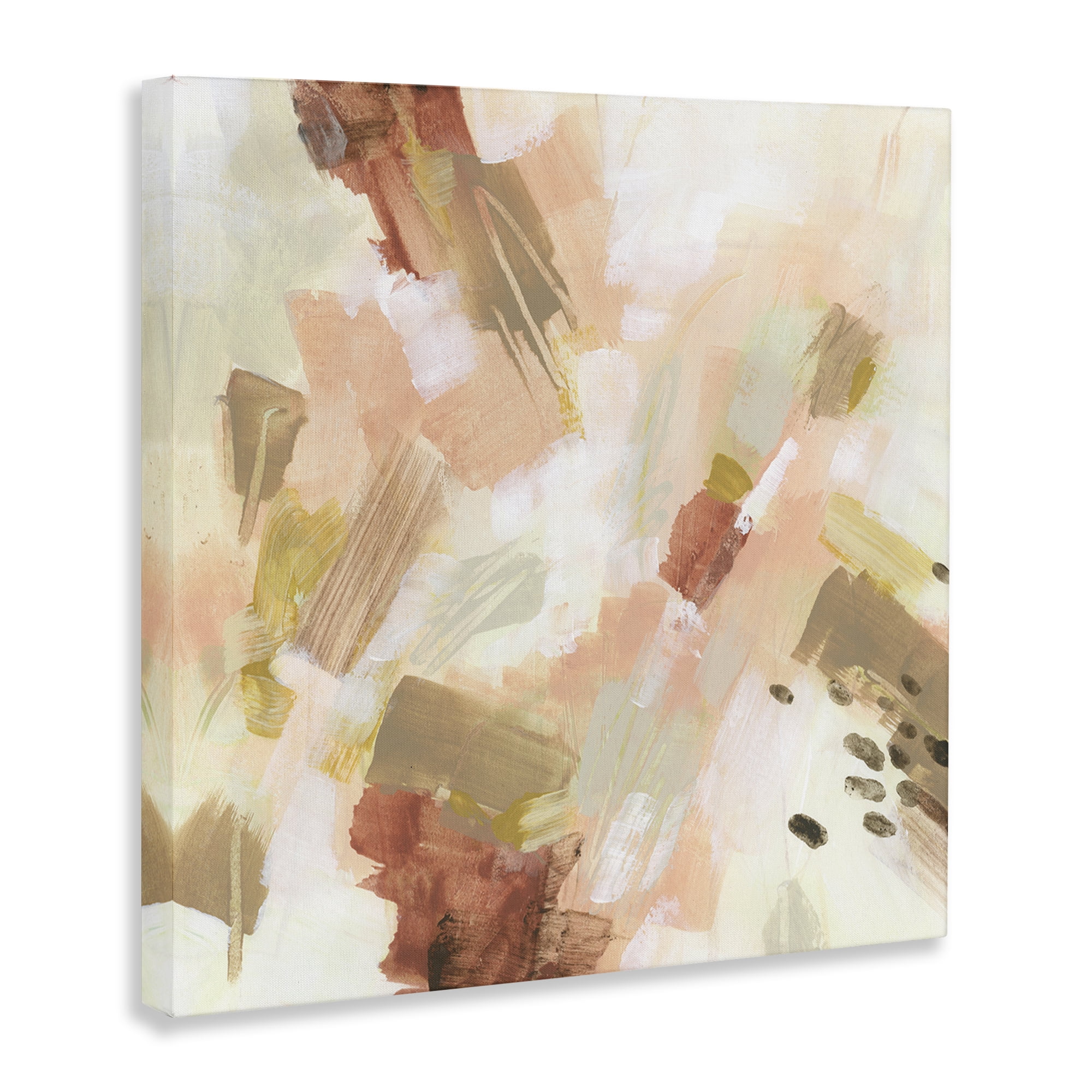 Stupell Industries Pale Abstract with Speckles Abstract Painting Wrapped Canvas Art Print Wall Art, 24 x 24