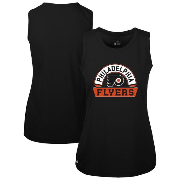 Women's Levelwear  Black Philadelphia Flyers Macy Banner Arch Tank Top