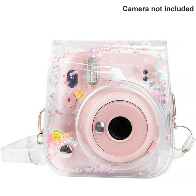 fashionhome Transparent PVC Caméra Sac de Rangement Poche de Protection Portable Sac à Main Sac à Main Remplacement pour Polaroid Mini 11, Rose