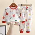 thumbnail image 3 of Ensemble Automne Hiver pour Enfants, sous-Vêtements à Manches Longues et Col Rond pour Garçons et Filles, Robes de Maison Douillettes à Manches Longues pour Adolescentes, Robe Pêche Tenue Arc-en-Ciel 4t Peignoir Douillet Enfants Rouge 3-6 Mois, 3 of 3