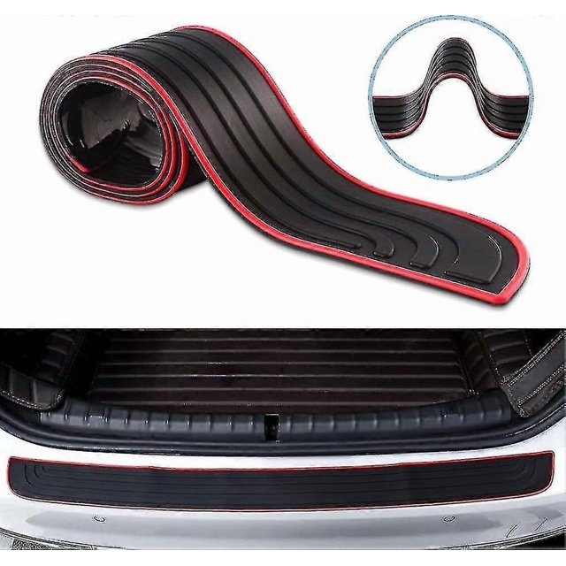 Rear Bumper Protector, Universal Car Door Sill Protector Nior Red Car Sticker Strip (90cm/35.4inch) Banmo