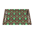 thumbnail image 1 of XMXY Woven Placemats Set of 6 PCS, Bright Brown Bronze Green Table Mats Washable Heat Resistant Placemats, 1 of 6