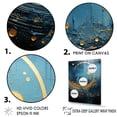 thumbnail image 3 of Designart "Cerulean Cycle Dreams: Moon In Blue And Gold" Moon Wall Art Living Room, 3 of 7