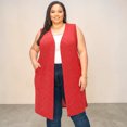 thumbnail image 2 of Plus Size Solid With Sparkles Color Vest With Side Pockets (extended sizes), 2 of 5