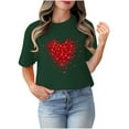 thumbnail image 4 of Aloohaidyvio Womens Lover Heart Graphic Shirt Valentines Day Funny Couple Matching Casual Short Sleeve Gift Tee Tops, 4 of 5