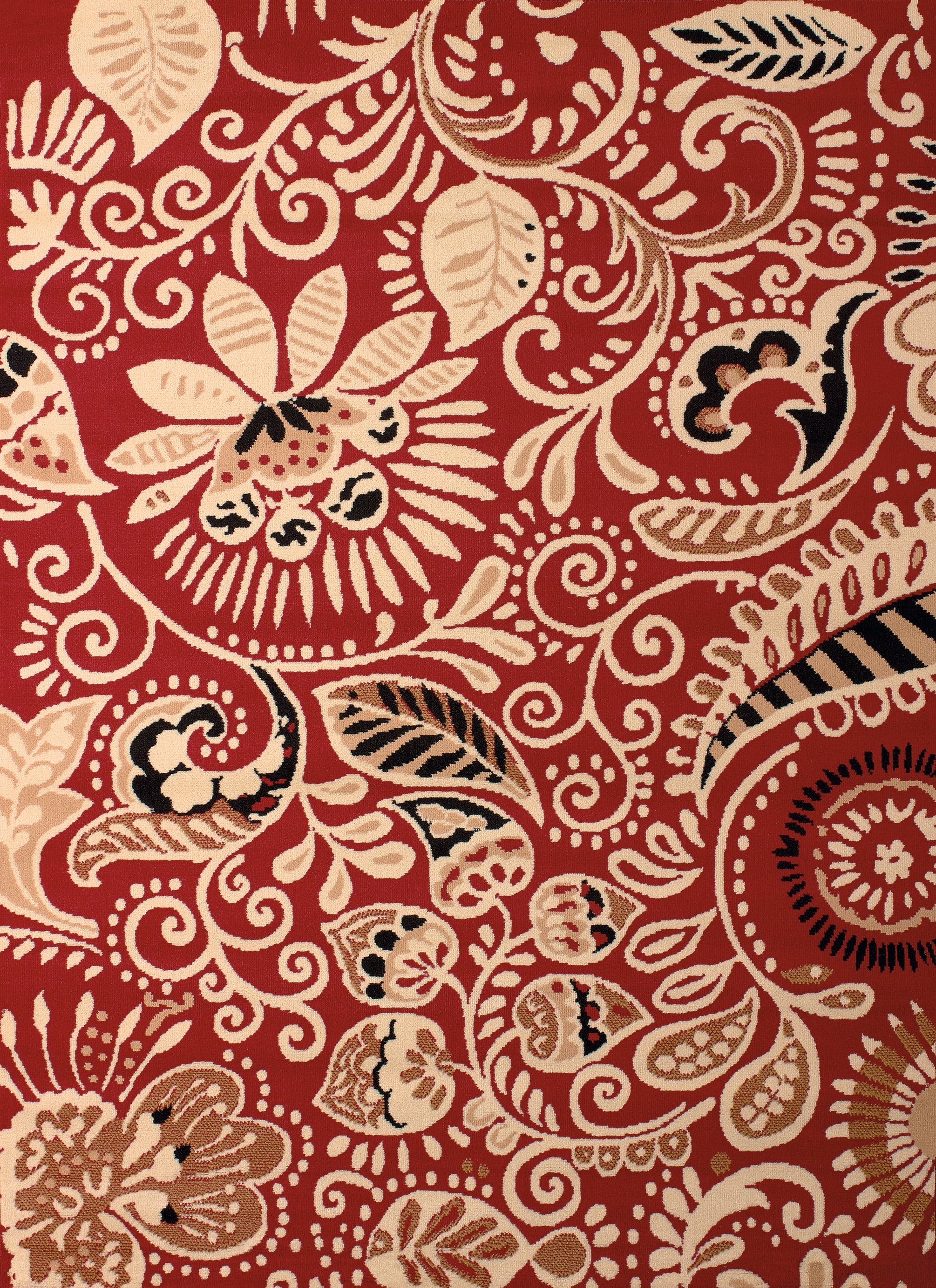 United Weavers Plaza Gina Runner Rug, Paisley Pattern, Red, 2'3 X 7'2"