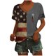 thumbnail image 3 of Tops Cortos para las Mujeres Día de la Independencia Patriótica Impreso Cuello en V, Manga Corta Top Casual para Diario, Fiesta Y Todas las Estaciones, 3 of 5