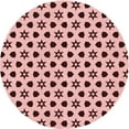 thumbnail image 1 of Ahgly Tapis Rond Lavable en Machine Intérieur Transitionnel Marron Rouge, 8 Pieds Rond, 1 of 7
