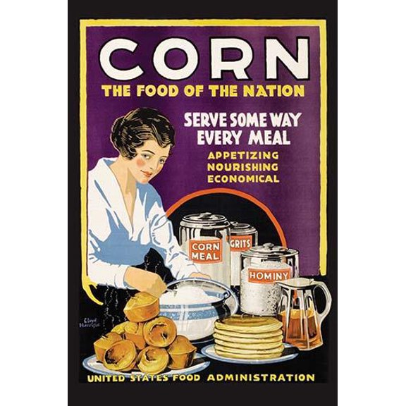 Corn: The Food of the Nation-Fine Art Canvas Print (20" x 30")
