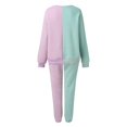 thumbnail image 4 of Women Casual Assorted Colors Sportswear Two Piece Loose Soft Fabric Sportswear Long Sleeve Top And Pants Sweatshirts Set plus Size Pant Suits for Women Business 16w Wedding Dress Women Dressy Pants, 4 of 7