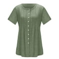Women Summer Button Up Front Tops Shirts Casual Loose Pullover Tshirt