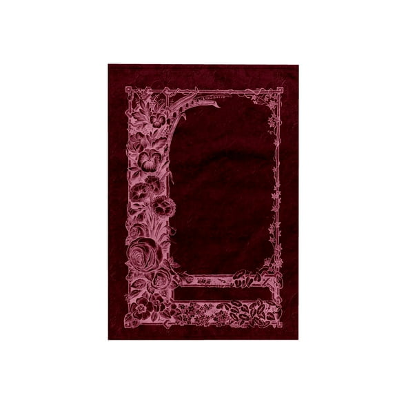 3dRose, Monotone floral trellis design in negative on a burgundy damask background, 15x22 Hand Towel
