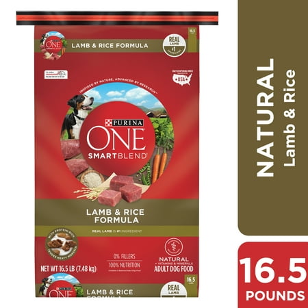 Purina ONE Natural Dry Dog Food, SmartBlend Lamb & Rice Formula - 16.5 lb. (Best Low Ash Dog Food)