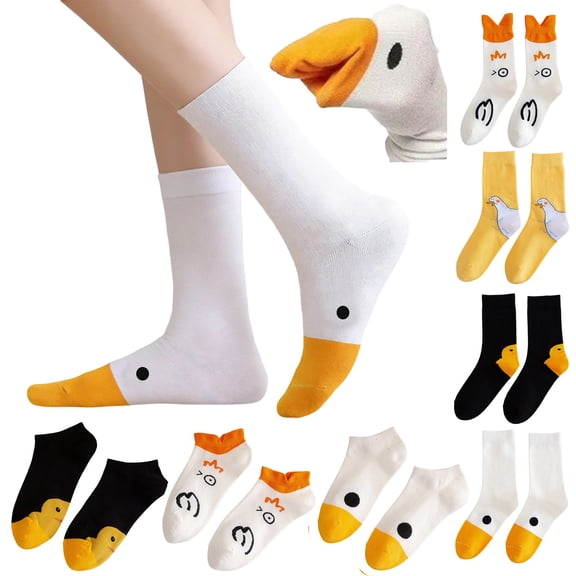 Axiiglly Cotton Socks for Women Print 100% Cotton Mid-Calf Socks Soft Wick Away Sweat Socks, Gifts for Women