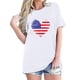 thumbnail image 2 of Tops Cortos para Mujeres Bandera de Moda Impresa Cuello Redondo, Camiseta de Manga 3/4 para Uso Diario, Casero Y Cómodo, 2 of 4