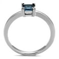 thumbnail image 3 of High polished (no plating) Stainless Steel Ring with Synthetic Synthetic Glass in Montana for Women Montana Stone Color Style TK2979 Size 5, 3 of 4