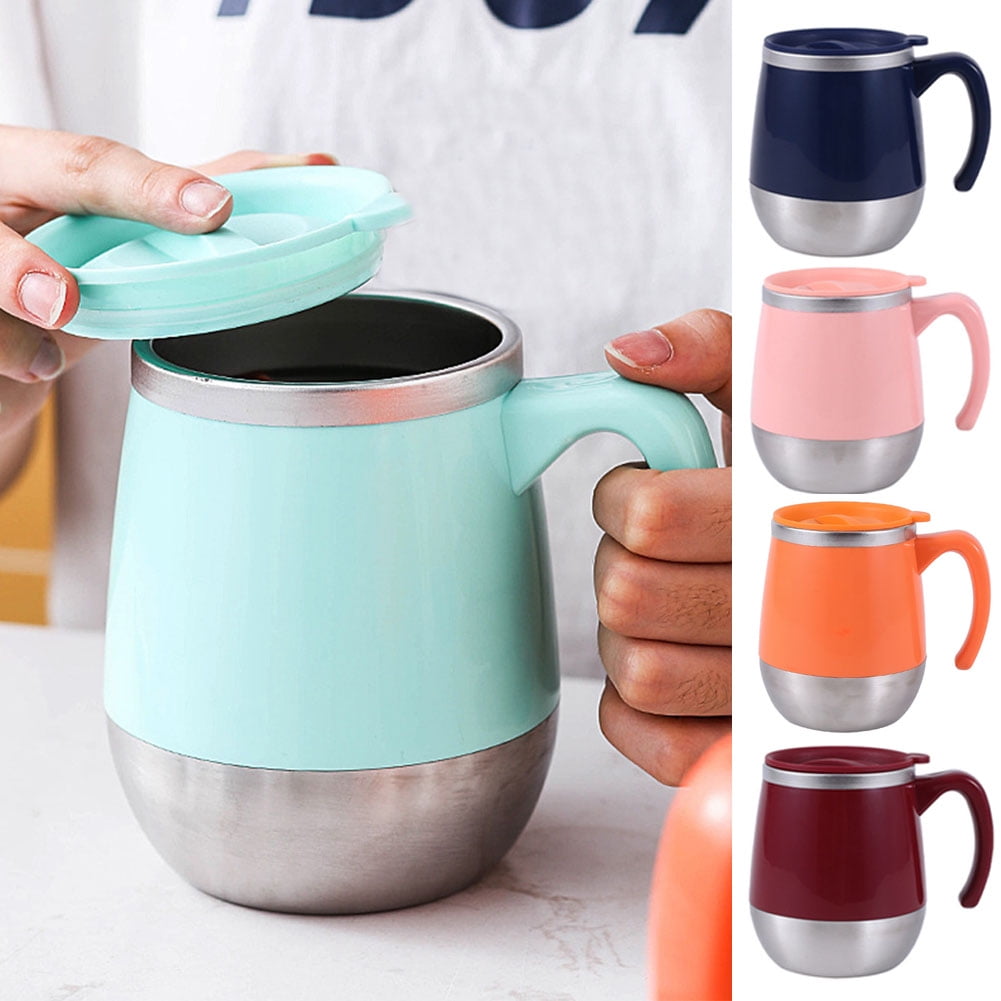Handle Coffee Cup Simple Stainless Steel Water Cup To Go Smart Coffee Cup  Vacuum Cup High Appearance Level Portable Car Large Capacity Handy Cup