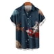 thumbnail image 4 of Blusa y camisa de manga corta con cuello vuelto para hombre, informal, a la moda, con estampado navideño, bolsillo, botones, blusa de manga corta con cuello vuelto, blusa de poliéster para hombre, 4 of 6