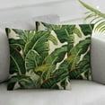 thumbnail image 2 of Wuche  Palm Leaves Decorative Throw Pillow Cover Case,Tropical Palm Leaves Jungle Leaf Outdoor Pillow Cases Square Standard Cushion Covers for Sofa Couch Bed 2pc, 2 of 6