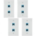thumbnail image 1 of 4 Pieces 2 Port Ethernet Wall Plate, RJ45 Cat6 Female to Female Jack Inline Coupler Face Plates, 1 of 7