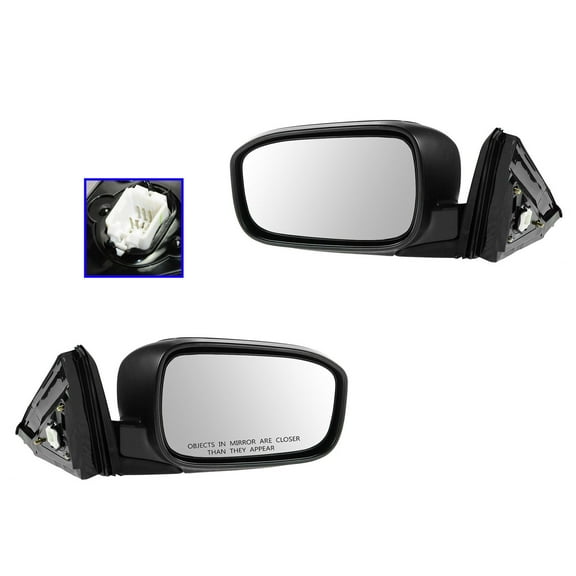 TRQ Mirror Power Heated Black Pair Set for 03-07 Honda Accord Coupe NEW MRA04593