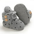 thumbnail image 5 of GYRATEDREAM Newborn Infant Baby Girl Boy Cotton Booties Stay On Sock Slippers Soft Bedroom Shoes Non-Skid Ankle Boots Toddler Crib Warm Shoe First Walker Birthday Shower Gift 0-18M, 5 of 12