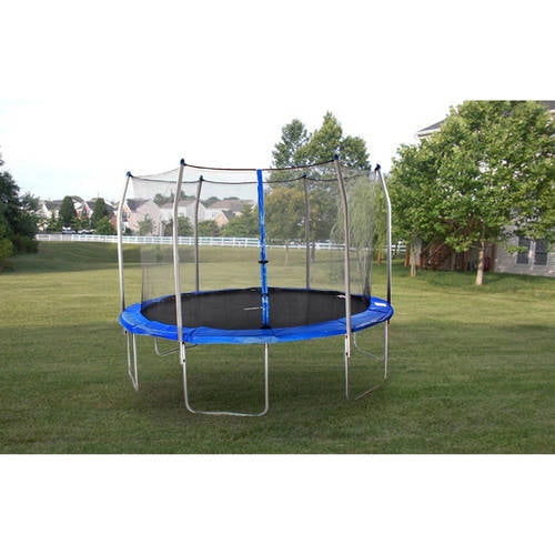 Merax 12-Foot Trampoline, with Safety Enclosure, Blue