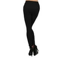 thumbnail image 3 of K-Cliffs Women's One Size Seamless Fleece Lined Leggings 2" Waistband, Solid Color (Black), 3 of 4