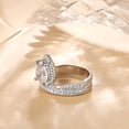 thumbnail image 5 of Bow Jewel 14K White Gold Plated Engagement Ring for Her - 1.77 Ct Pear Cut White Lab Created Diamond Anniversary Ring - Wedding Teardrop Ring - Ever & Ever Halo-Style Rings - Christmas Gift for Her, 5 of 10