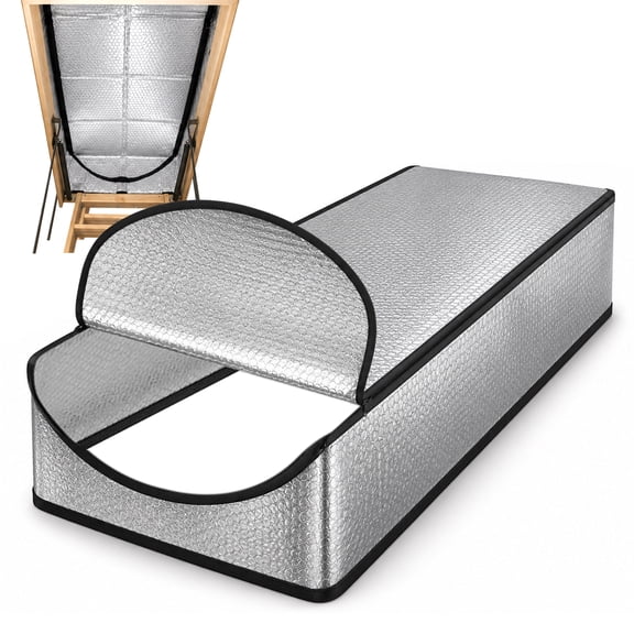 Attic Door Insulation Cover 25"x54"x11", Energy Saving Attic Tent,Ladder Pull Down Insulator, R-Value 15.5 Thicken Aluminum Foilattic Attic Insulation Cover with Zipper